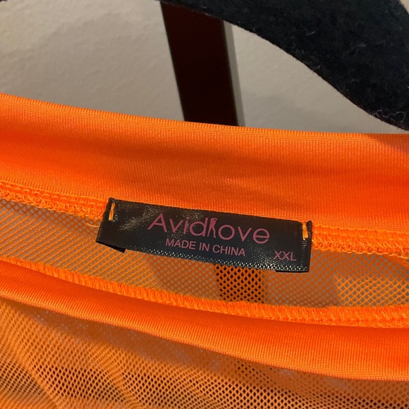 Vibrant Orange Long Sleeve Crop Top - Picture 2 of 3